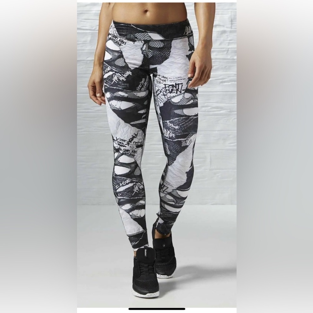 Reebok Dance Shredded Punk Tights btm cuffed Sz S